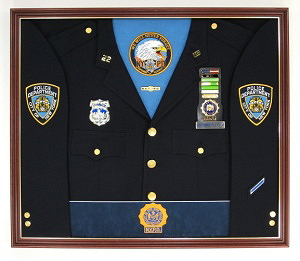 New York Police Department N.Y.P.D. Display Case Shadow Box Uniform